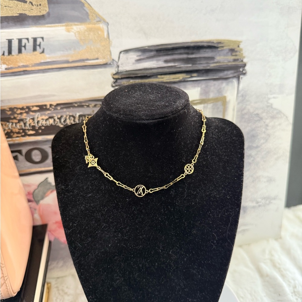 Louis Vuitton Gold Chain Necklace with Decorative
